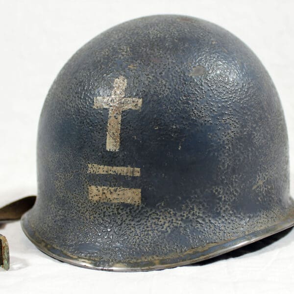  A Navy chaplain’s shipboard helmet circa 1942-45