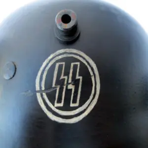 A close up of the ss symbol on a helmet