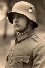 A man in military uniform wearing a helmet.