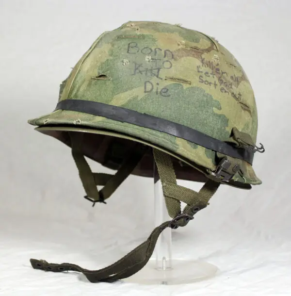 U.S. M1 paratrooper helmet Vietnam War - Image 15