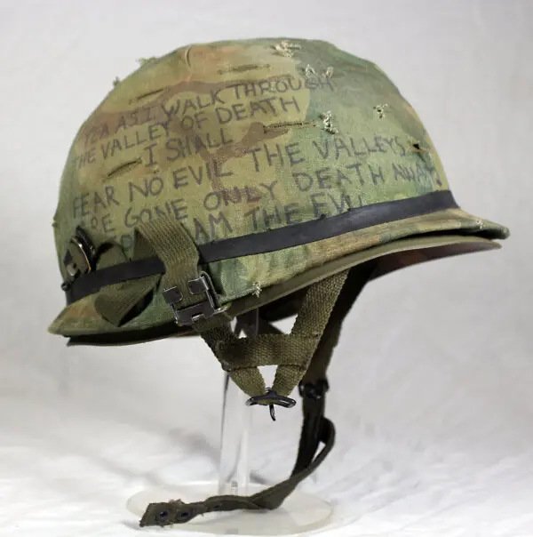 U.S. M1 paratrooper helmet Vietnam War - Image 16