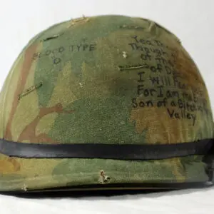 Vietnam M1 helmet and camo cover USMC