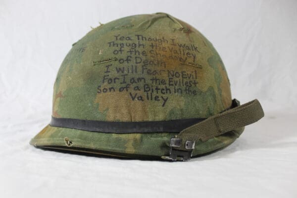 Vietnam M1 helmet and camo cover USMC - Image 2