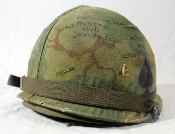 Vietnam M1 helmet and camo cover USMC - Image 3