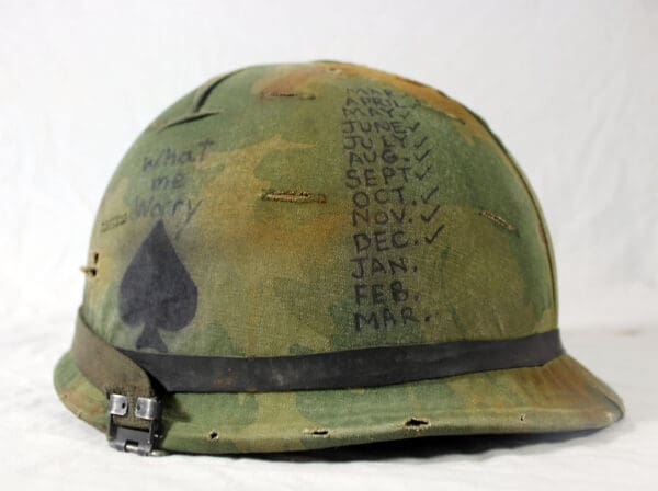 Vietnam M1 helmet and camo cover USMC - Image 4