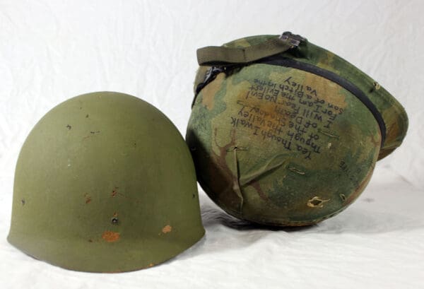 Vietnam M1 helmet and camo cover USMC - Image 9