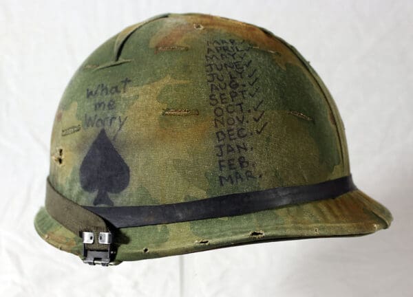 Vietnam M1 helmet and camo cover USMC - Image 12