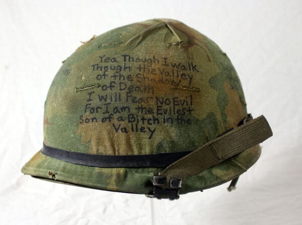 Vietnam M1 helmet and camo cover USMC - Image 14
